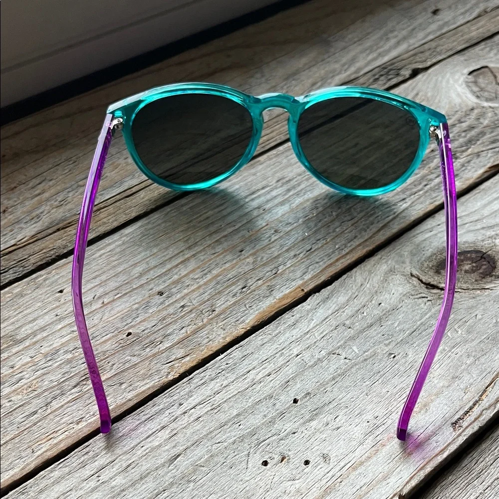 Vibrant Teal and Purple Sunglasses - Picture 2 of 7